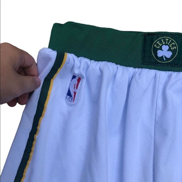 NBA X Nike Boston Celtics Basketball Shorts Medium White Green - Picture 4 of 9